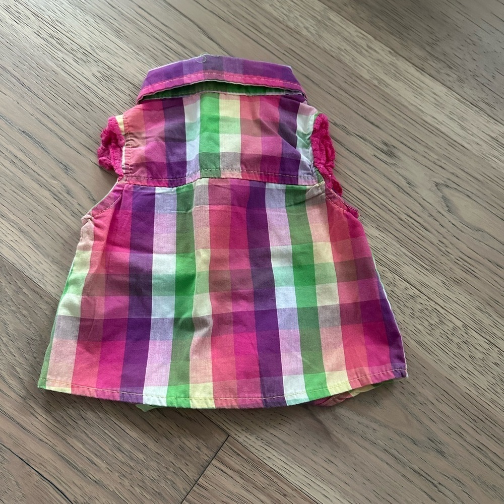 Young Hearts Girls Plaid Button Up Sleeveless Collared Tank Shorts Set Size 18M - Picture 4 of 12